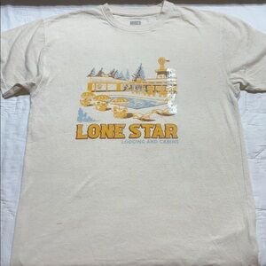 "Lone Star Lodging and Cabins" Unisex Large Graphic T-Shirt NWOT